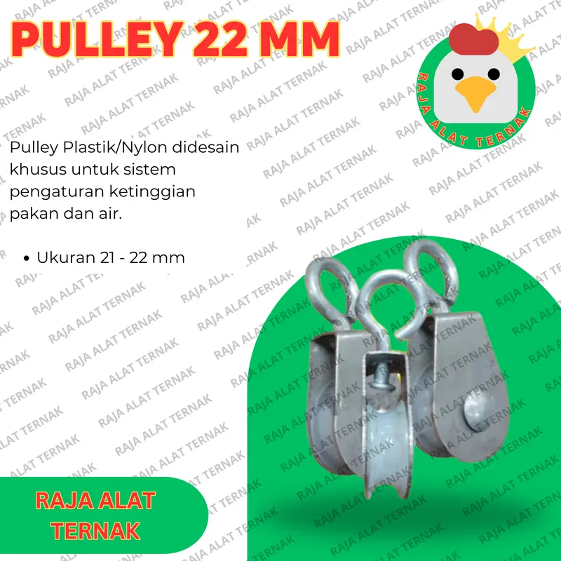 Pulley 22 mm / Roda Katrol 22 mm / Roda Kerekan 22 mm - Alat Ternak Ayam 0