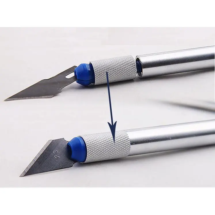 13 in 1 Set Pisau Alat Ukir Seni Kayu dengan 3 Handle Pisau Plastik 3
