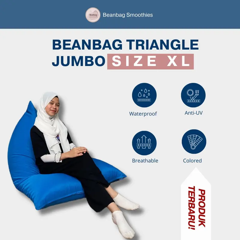 BEANBAG WATERPROFF Triangle Size Large Plus ISI | bean bag waterproof sofa 7