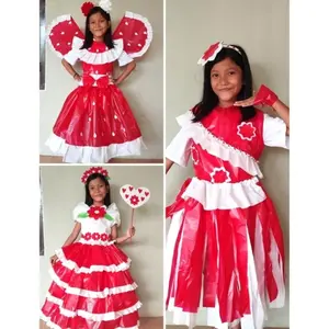 Gaun Merah Putih | Kostum Daur Ulang Merah Putih | Kostum Karnaval Kresek | Kostum Plastik Kresek