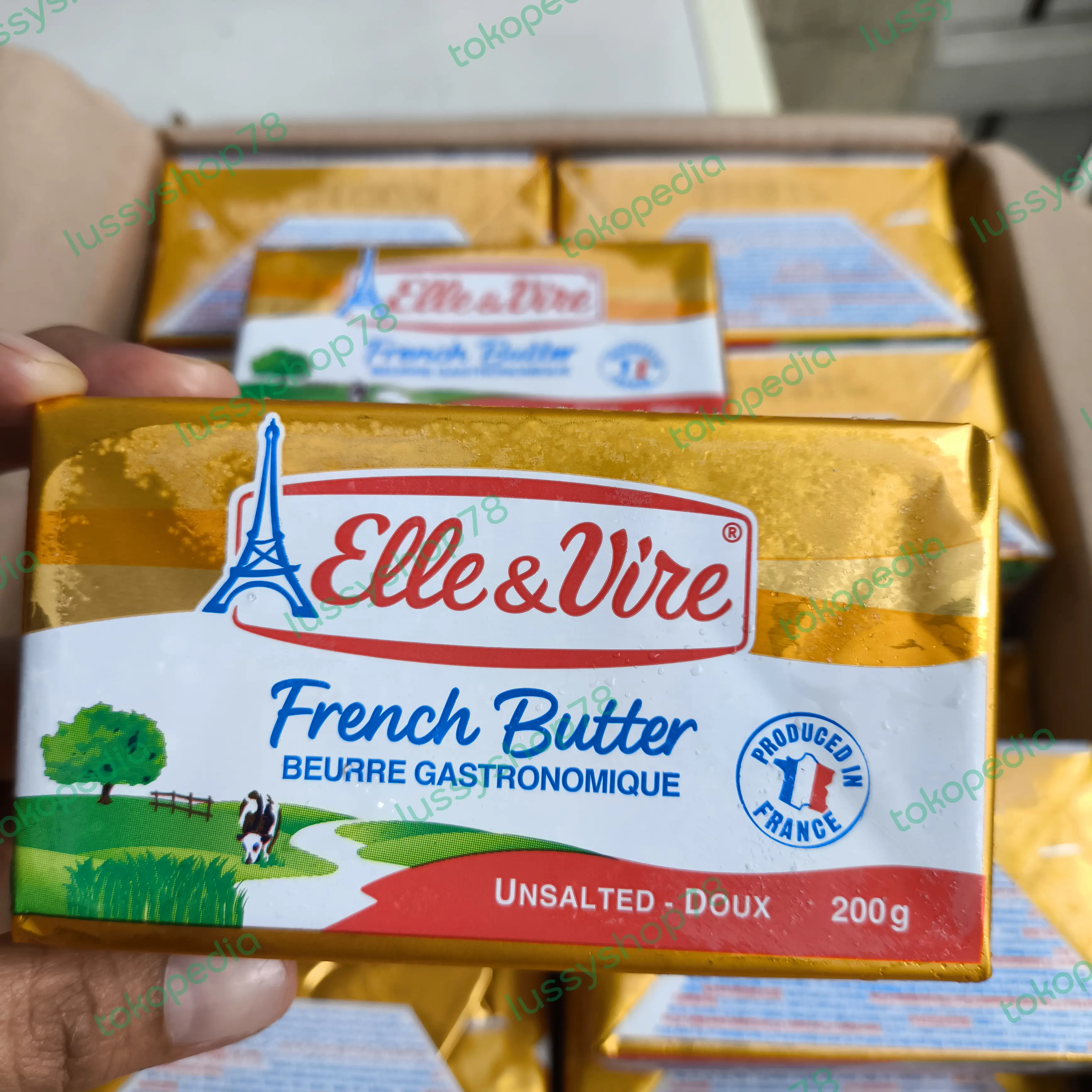 Unsalted butter elle vire 200gr/Butter tawar pats