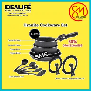 IDEALIFE Panci Set / Granite Cookware Set / IL-22A