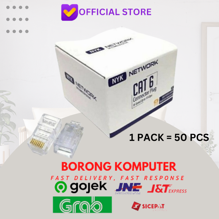 Gambar RJ45 CAT6 RJ 45 CAT 6 (ISI 50pcs) dari BORONG KOMPUTER Kota Administrasi Jakarta Barat Tokopedia