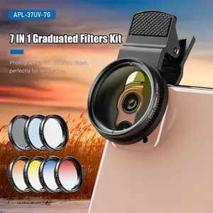 Lensa Filter Kamera Smartphone ND CPL 7in1 37mm Clip Hitam APL-37UV-7G APEXEL