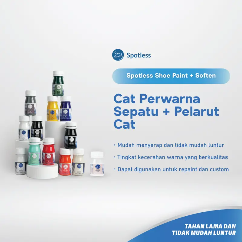 Spotless Premium Shoe Paint + Pengencer - Cat Sepatu, Canvas, Suede, Kulit Tahan Air dan Tidak Mudah Luntur 0
