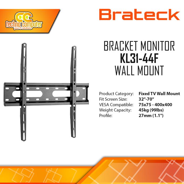 Gambar Bracket Monitor TV 37-70inch BRATECK KL31-44F Fix Wall Mount Bracket dari Techno Computer Bali Kota Denpasar Tokopedia