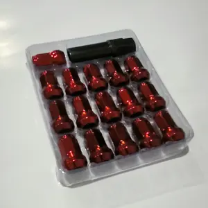 16pcs + 1 Kunci Mur Roda Racing Max Guard M12 x 1.5  Warna RED / MERAH untuk Mobil Toyota Daihatsu Honda Kia Hyundai Mitsubishi Mazda Ford Wuling isi 160pcs + 1 kunci shock kunci bisa 19 dan 21
