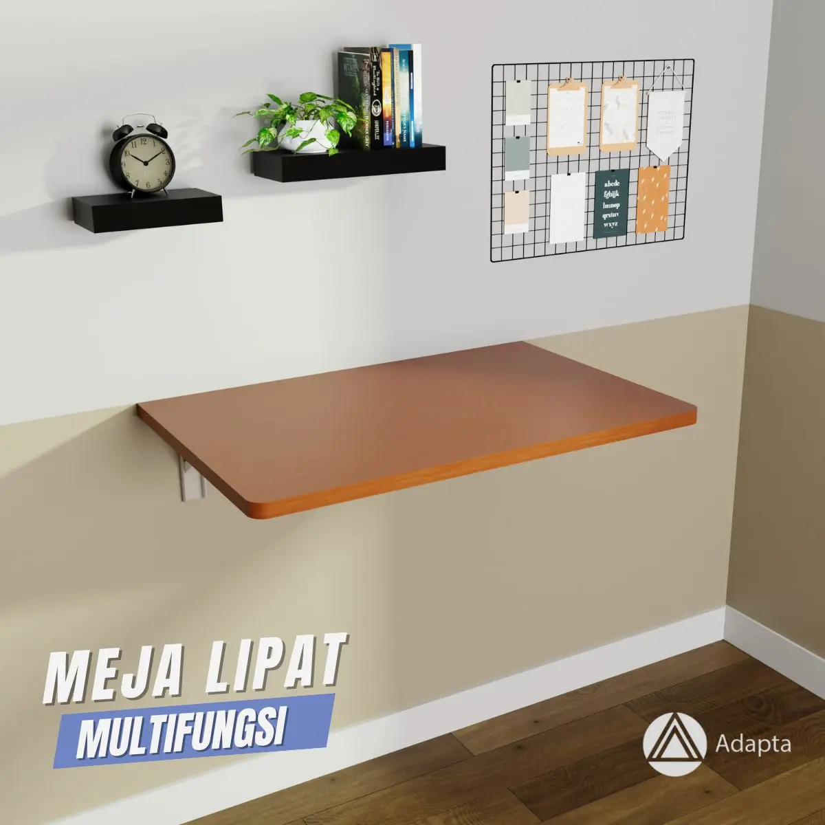 Meja Belajar minimalis Tempel Dinding Floating Desk