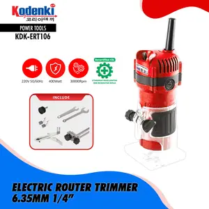 KODENKI Electric Router Trimmer 6.35mm 1/4" Mesin Router Bit Listrik 6mm Alat Ukir Kayu Wood Trimmer Mesin Profil Kayu Router Bit 6mm 1/4 Inch Alat Lis Profil Kayu Trimmer Wood Carving Mesin Bor List Kayu KDK-ERT106