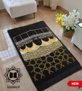 Sajadah Kiswah Impor Turki Tebal Empuk black edition Ukuran Midi 53 cm x 110 cm