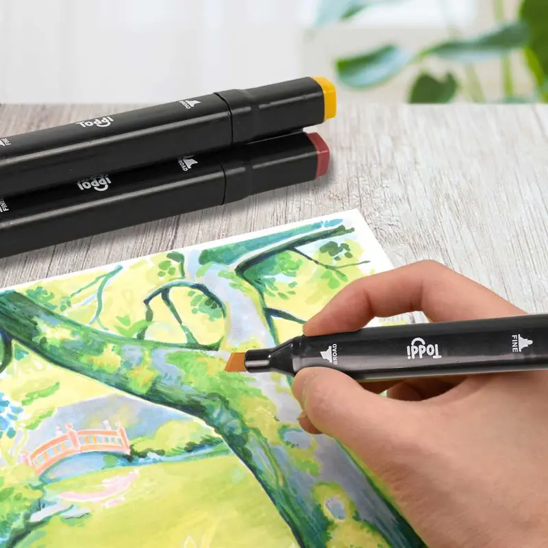 Spidol Warna Warni 1 Set Dual Side Fine Art Brush Pen Art Sketch Marker isi 80/60/48/30/24/12 Color 3