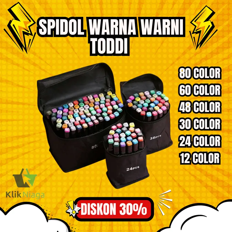 Spidol Warna Warni 1 Set Dual Side Fine Art Brush Pen Art Sketch Marker isi 80/60/48/30/24/12 Color 0