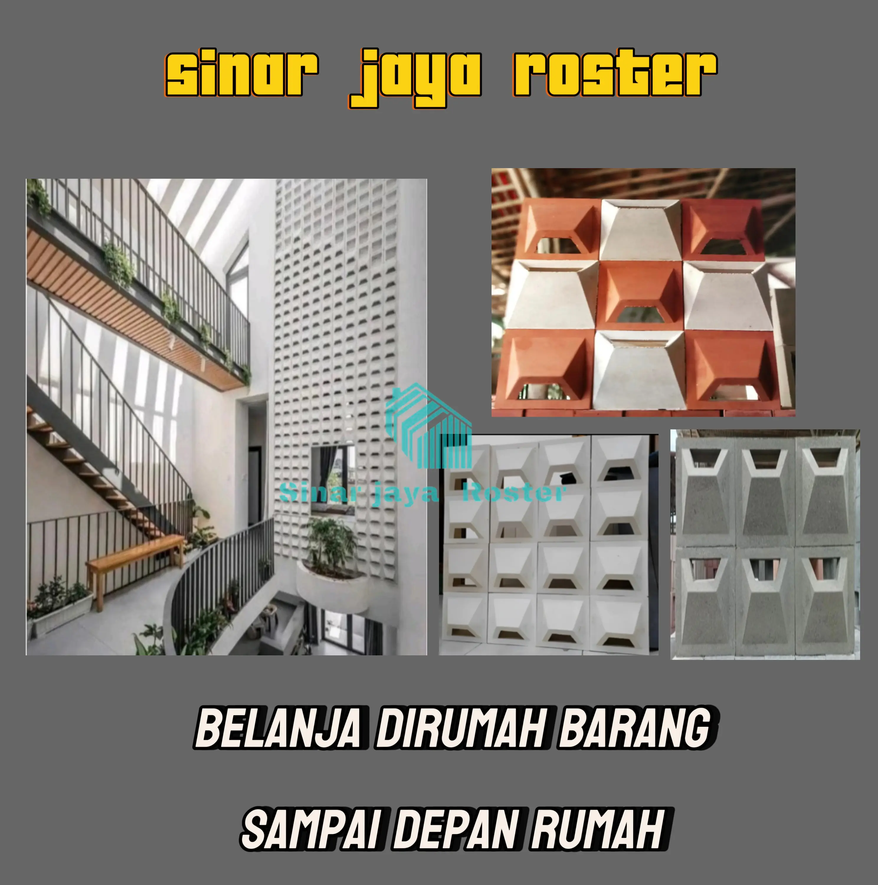 Roster motif tv cembung / roster / roster beton / roster beton minimalis / roster minimalis / pentilasinudara