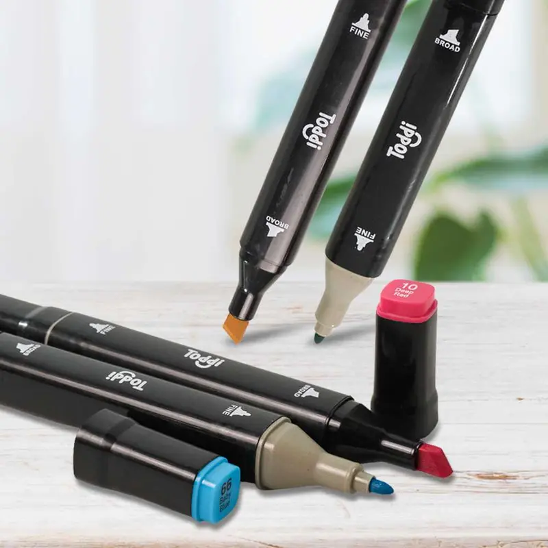 Spidol Warna Warni 1 Set Dual Side Fine Art Brush Pen Art Sketch Marker isi 80/60/48/30/24/12 Color 2