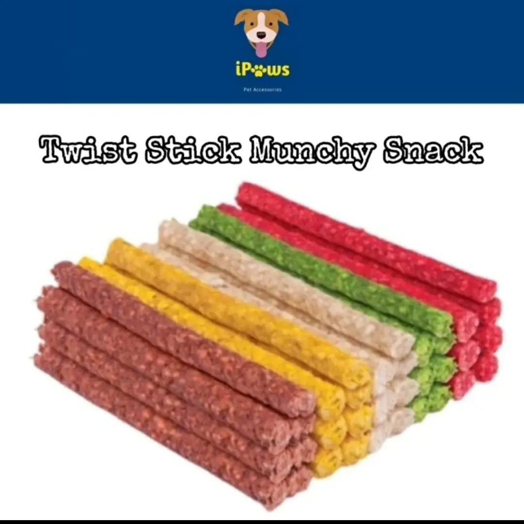 Twist Stick Munchy Snack - Cemilan Makanan Hewan Anjing Kucing Kunyah