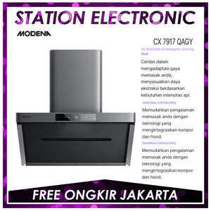 Modena Cooker Hood Chimney CX 7917 QAGY / 7917QAGY / CX7917QAGY Grey 90cm 90 cm Gourmet Series Seri Eksklusif New Model Desain