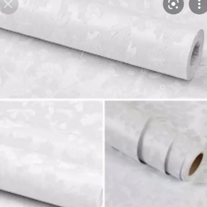 WALLPAPER DINDING TERMURAH MOTIF PUTIH POLOS MEWAH UKURAN 10 M X 45 CM 0