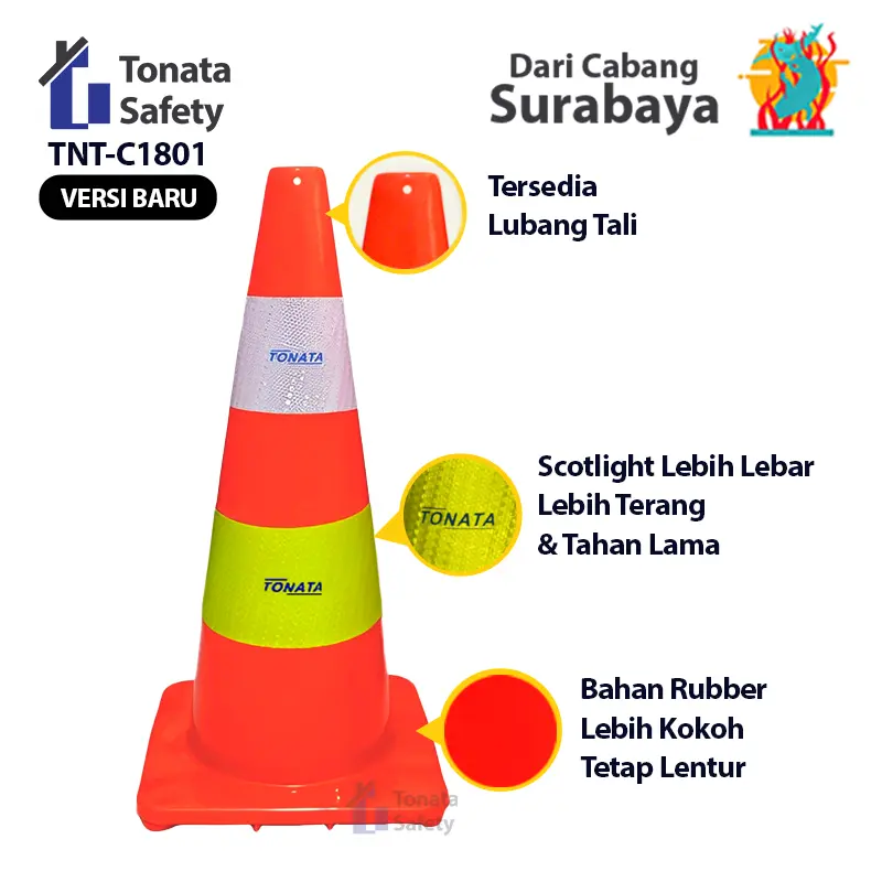 Safety Traffic Cone / Kerucut Lalu Lintas Tonata 1.8 Kg 1,8 Kg