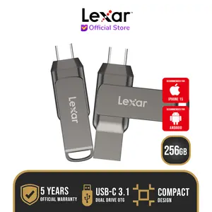 Lexar Flashdisk JumpDrive DualDrive D400 OTG 256GB USB-C 3.1
