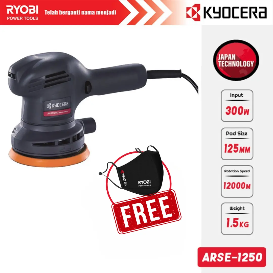 Kyocera Orbital Polisher ARSE1250 Mesin Pemoles Genggam
