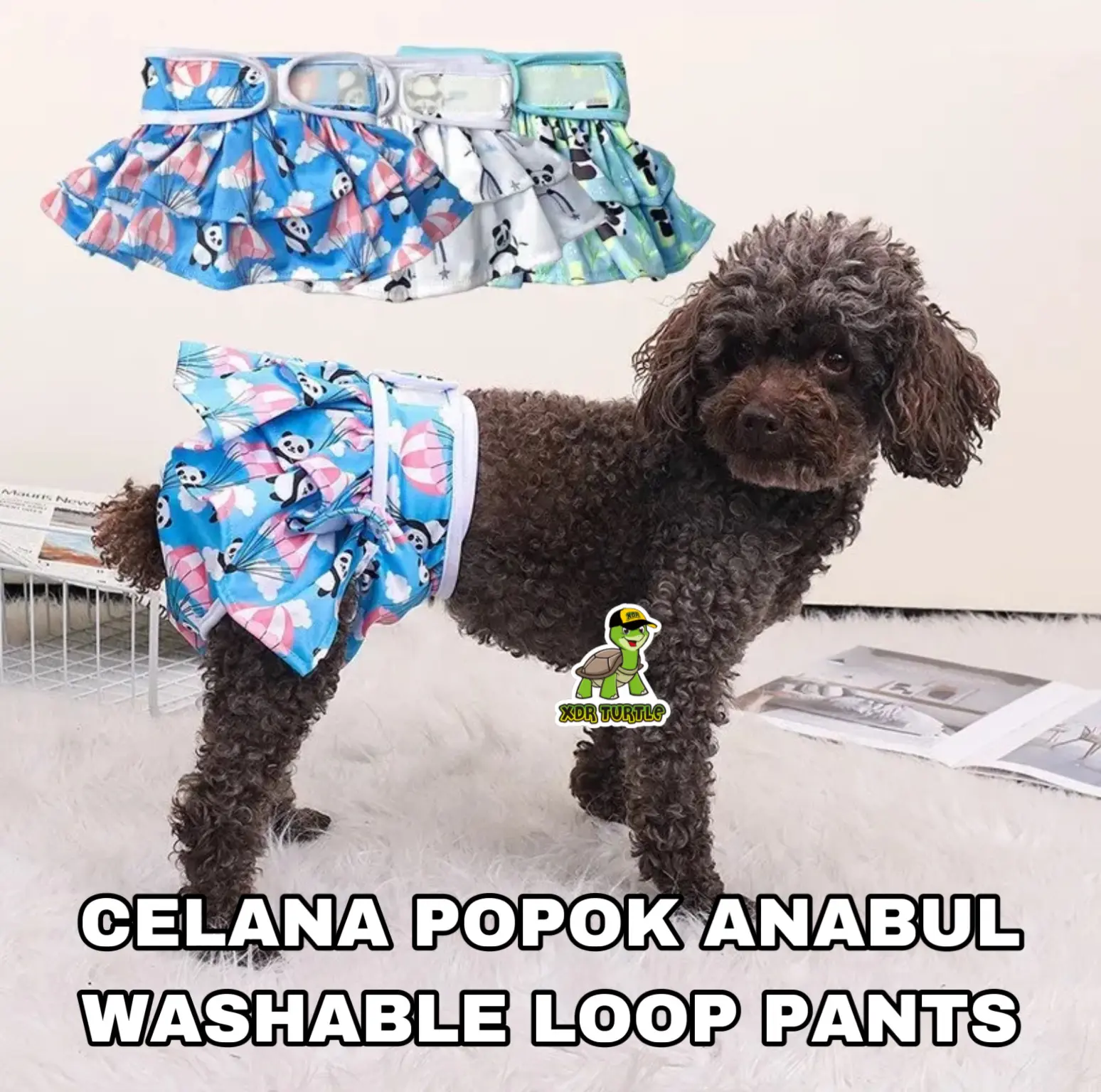 CELANA POPOK ANJING KUCING BETINA JANTAN WASHABLE LOOP PANTS DOG CAT
