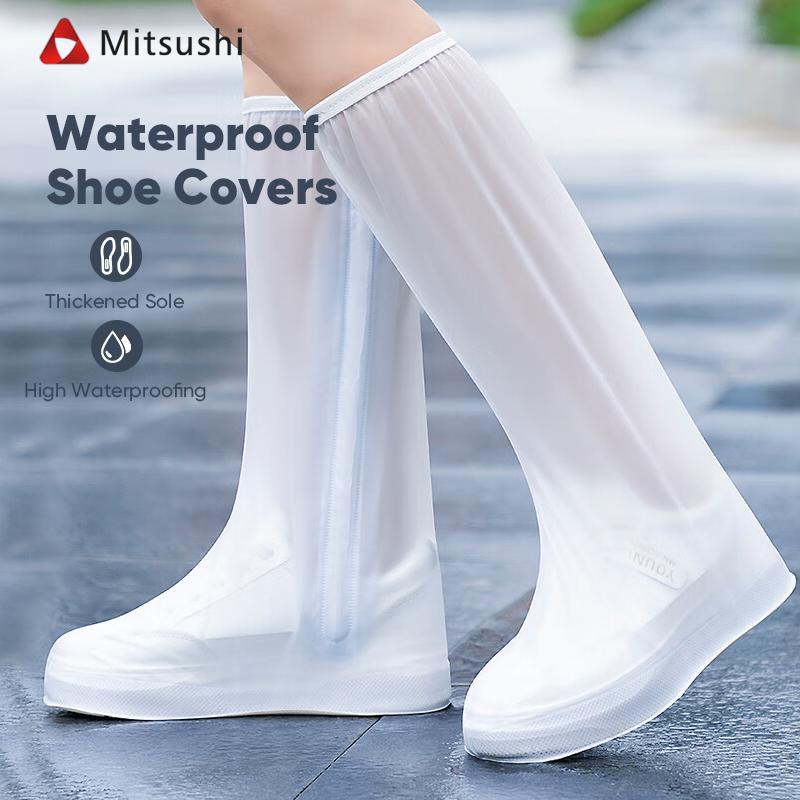 Mitsushi Pelindung Sepatu Anti Air Long Waterproof Cover Sarung Sepatu Tahan Hujan Cover Shoes Jas Hujan Transparan / Hitam - TransparanS