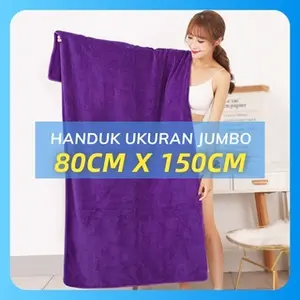 Handuk mandi warna polos JUMBO Ukuran 80x150cm, 90x160cm ,Salur JUMBO /handuk dewasa  TERLARIS Microfiber