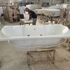 Bathtub Long TRENTON + WHIRLPOOL + bantal Marble 180x90x45 cm