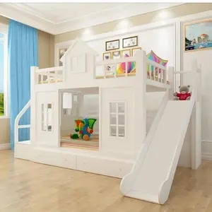 dipan ranjang tempat tidur anak tangga laci.dan perosotan minimalis