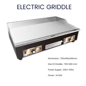 Wintech WTHI-EG-835 Counter Top Electric Full Flat Griddle / Pemanggang - Alat Panggang Steak Pakai Listrik Di Atas Meja