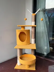 Cats Tree Garukan Kucing 40x40x125cm Tempat Bermain & Istirahat Nyaman Bahan Lembut Model Serbaguna Cocok Untuk Interior Rumah Mainan Cat Condo Scratcher