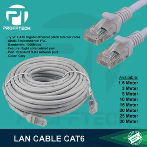 Kabel LAN Cat 6 Cat6 Cat6e 1.5m, 3m, 5m, 10m, 15m, 20m, 25m, 30m