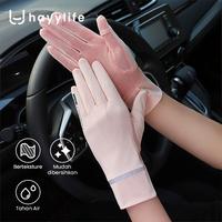 Gambar HAYYLIFE Gloves - Summer Sunscreen Gloves Women's Thin Ice Silk Anti UV Dew Finger Touch Screen Driving and Riding Anti slip Mid length Breathable PN-FBA5115 - Ungu dari hayylife Kab. Tangerang 1 Tokopedia
