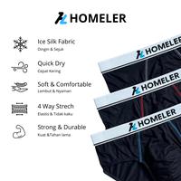 Gambar Homeler Celana Dalam Pria Dewasa 1 Box Isi 3 Pcs HL-102 - HL-102, S dari Homeler Official Store Kota Tangerang Selatan 3 Tokopedia