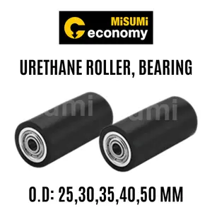 Urethane Roller dengan Bearing, Core: Stainless Steel, Warna: Hitam