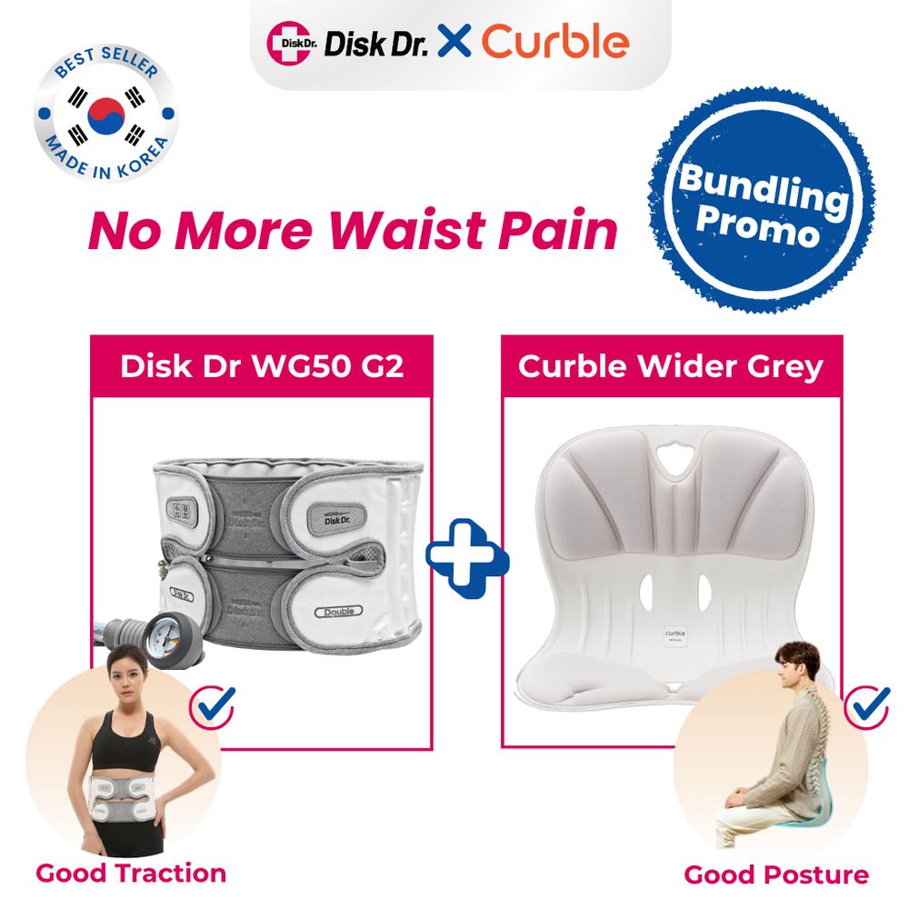 Curble Posture Chair Wider Grey X Disk DR WG50 Gen2 Lumbar Traction Belt - S