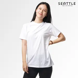 Kaos Polos Cotton Combed 30s / Tanpa Jahitan Samping / Build Up Putih