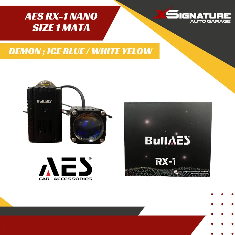 AES MINI LASER RX-1 NANO SIZE - DEMON ICE BLUE / WHITE YELLOW 0