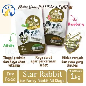 Star Rabbit Freshpack 1 Kg All Stage / Premium Rabbit Food / Pakan Pelet Kelinci