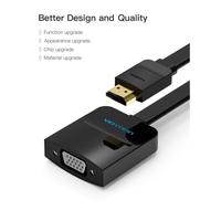 Gambar Vention Flat HDMI to VGA Converter with Female Micro USB and Audio Port 0.15M - 74346 dari Vention By Andalan Kota Administrasi Jakarta Utara 5 Tokopedia