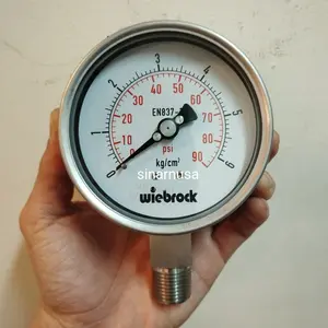 Pressure Gauge Full Stainless 4 " inchi 6 Bar 90 Psi