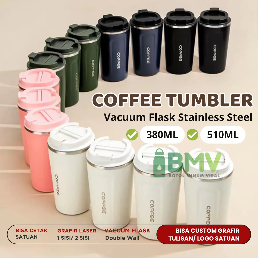 Tumbler Mug Stainless Thermos Coffee Gelas Kopi Portable 380ml Termos