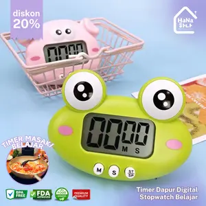 Timer Dapur Digital Lucu & Stopwatch Pengatur Waktu Masak - Digital Kitchen Timer & Stopwatch Estetik - Alarm Memasak Premium
