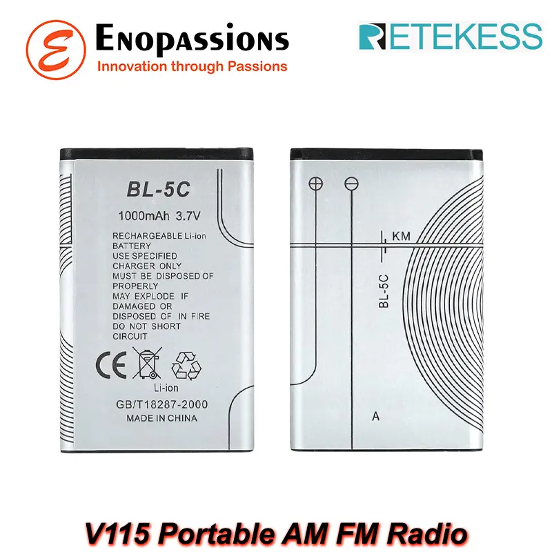 Retekess V115 Portable AM FM SW Radio, MP3 Player, Perekam dan Baterai Rechargeable 3