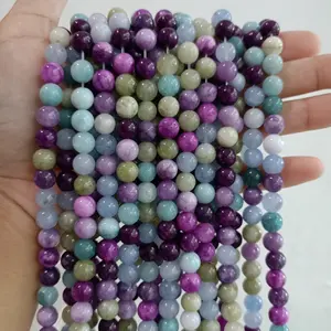 Batu alam candy amazonite 8mm natural blue green purple