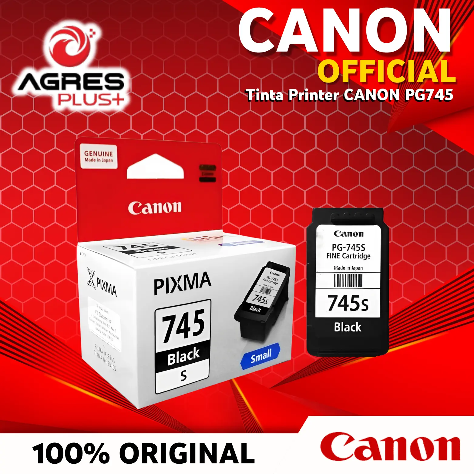 Tinta Printer CANON PG745 PG-745 PG 745 Black Hitam Small Original