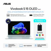 Gambar Asus Vivobook S15 OLED S5507QA [SNAPDRAGON X PLUS X1P42100|RAM 16GB|SSD 1TB|Win11|OHS21+365] dari megacom.id Kota Administrasi Jakarta Pusat 1 Tokopedia