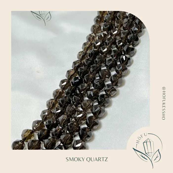 Batu Alam Smoky Quartz Natural Crystal Long String