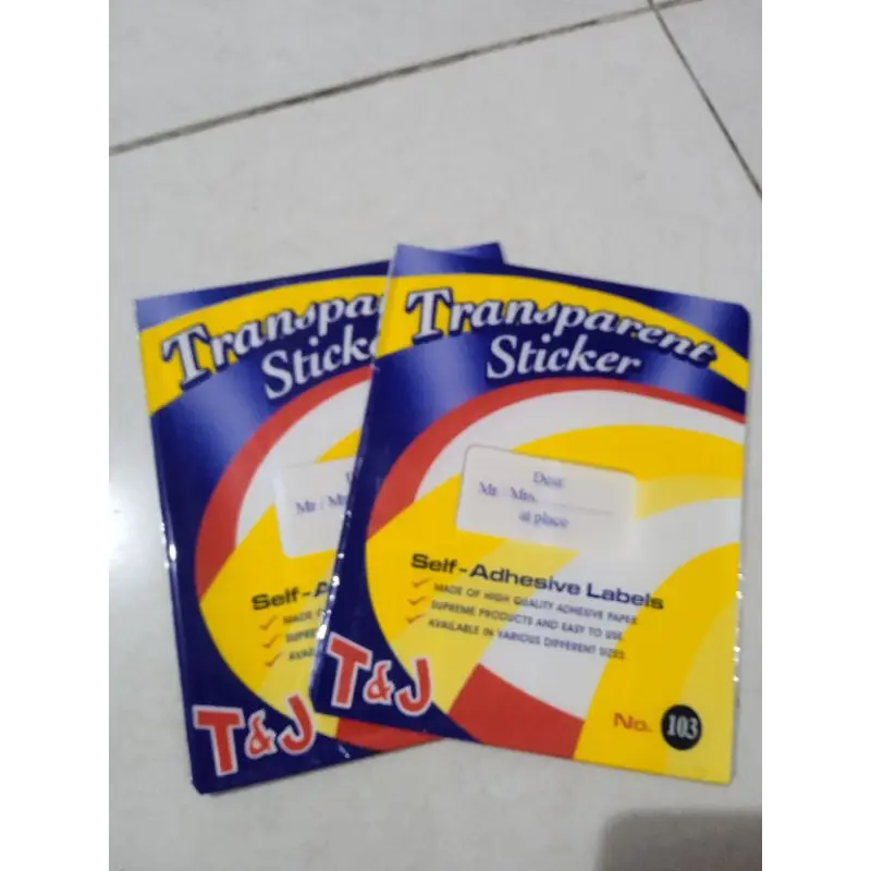 transparan stiker 103 (isi 120 & 96)