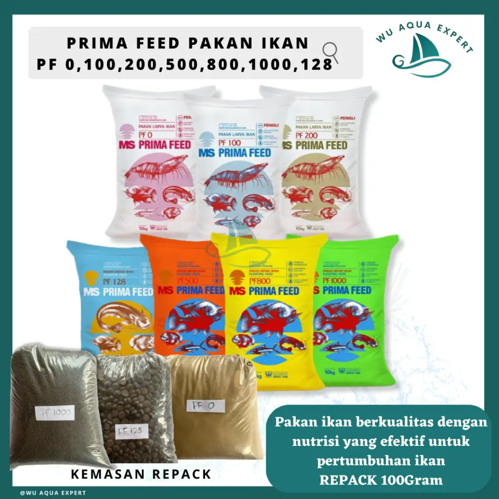 PAKAN IKAN PRIMA FEED MS PF 1000 800 500 200 100 0 128 SAK FENGLI LELE